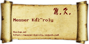 Messer Károly névjegykártya